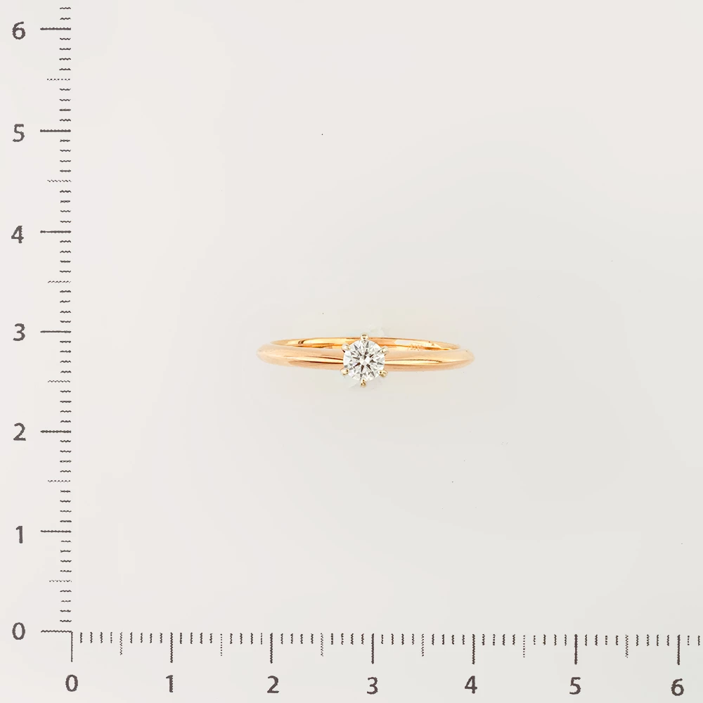 Кольцо с бриллиантом из красного золота 585 пробы