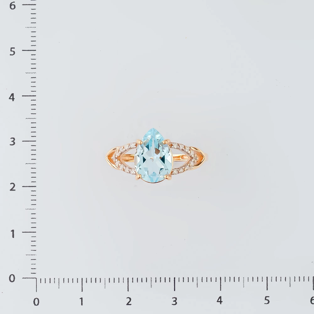 Кольцо с топазом из красного золота 585 пробы Кольцо с топазом из красного золота 585 пробы