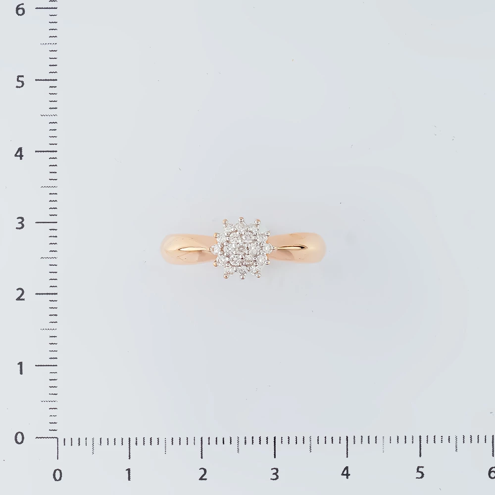 Кольцо с бриллиантом из красного золота 585 пробы Кольцо с бриллиантом из красного золота 585 пробы