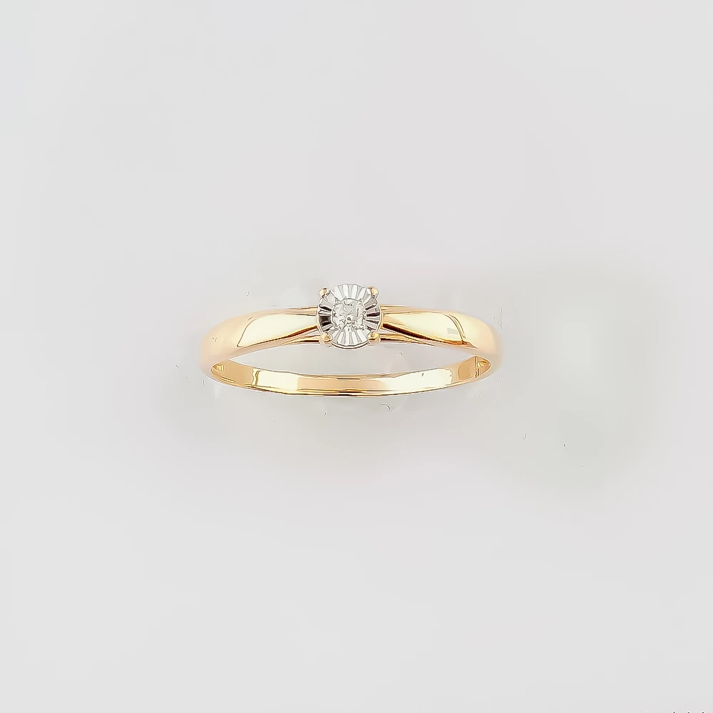 Кольцо с бриллиантом из красного золота 585 пробы Кольцо с бриллиантом из красного золота 585 пробы