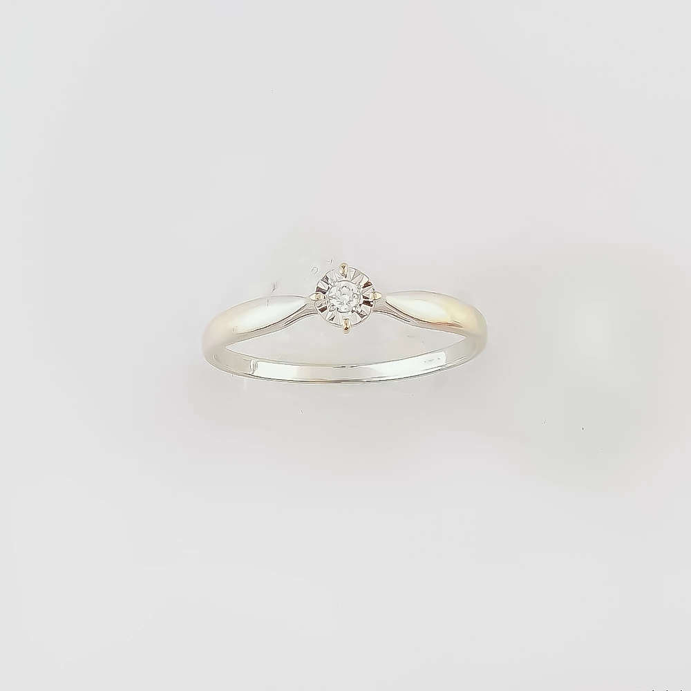 Кольцо с бриллиантом из белого золота 585 пробы