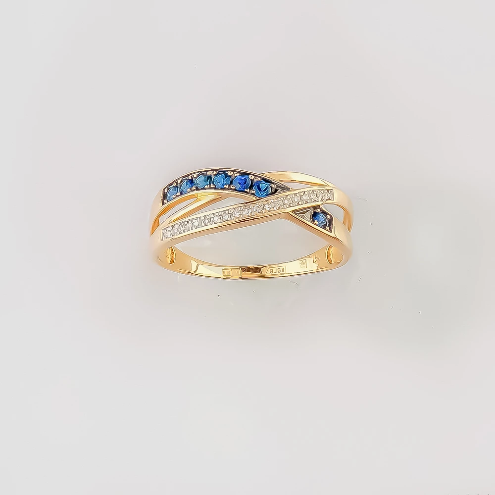 Кольцо с бриллиантом из красного золота 585 пробы