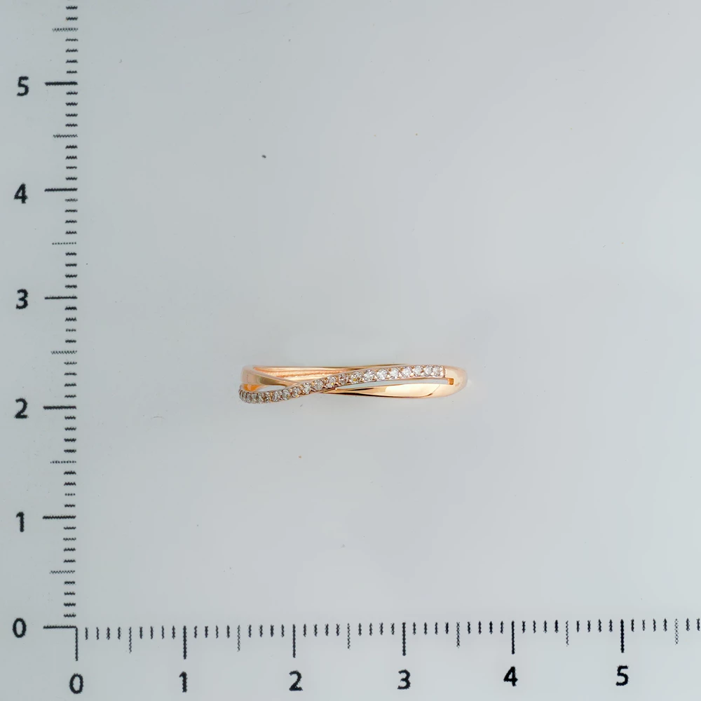 Кольцо с бриллиантом из красного золота 585 пробы