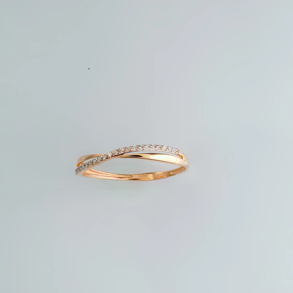 Кольцо с бриллиантом из красного золота 585 пробы