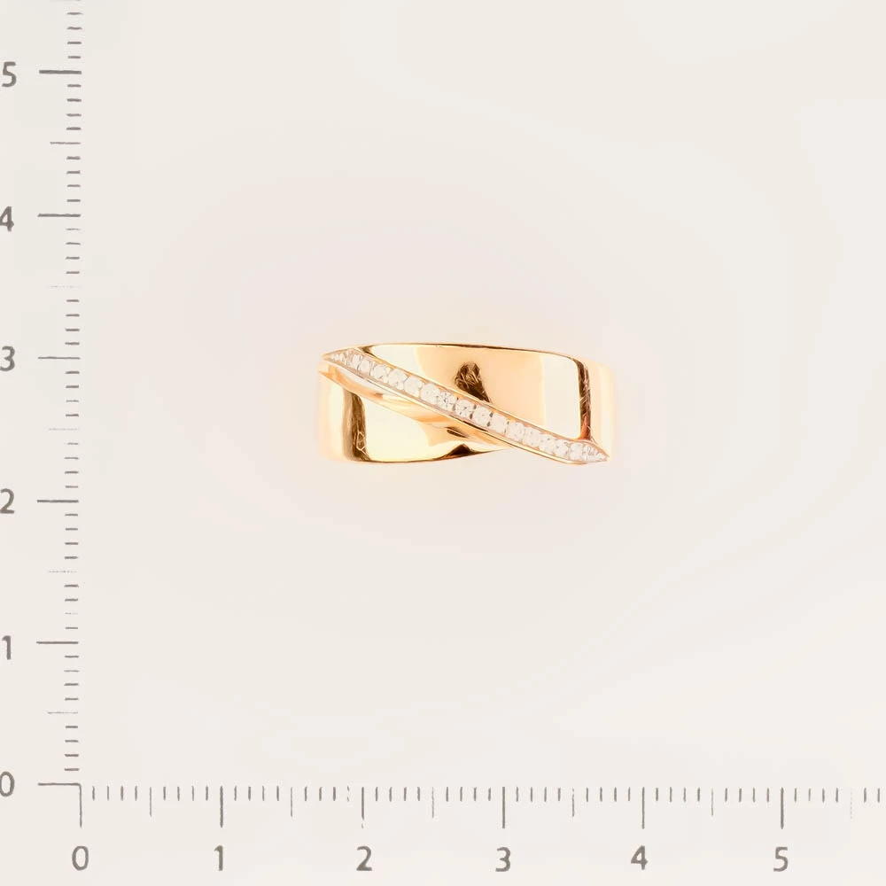 Кольцо с фианитом из красного золота 585 пробы