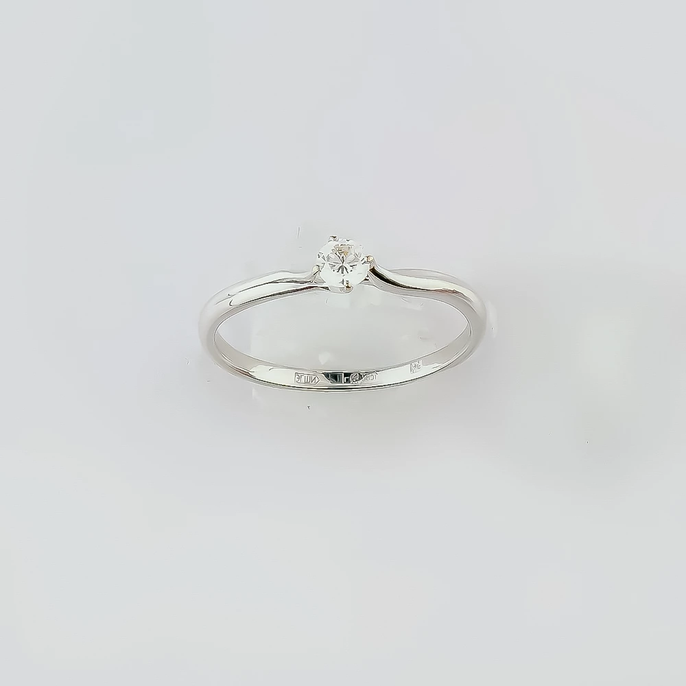 Кольцо с бриллиантом из белого золота 585 пробы