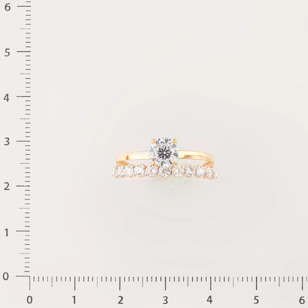 Кольцо с фианитом из красного золота 585 пробы Кольцо с фианитом из красного золота 585 пробы