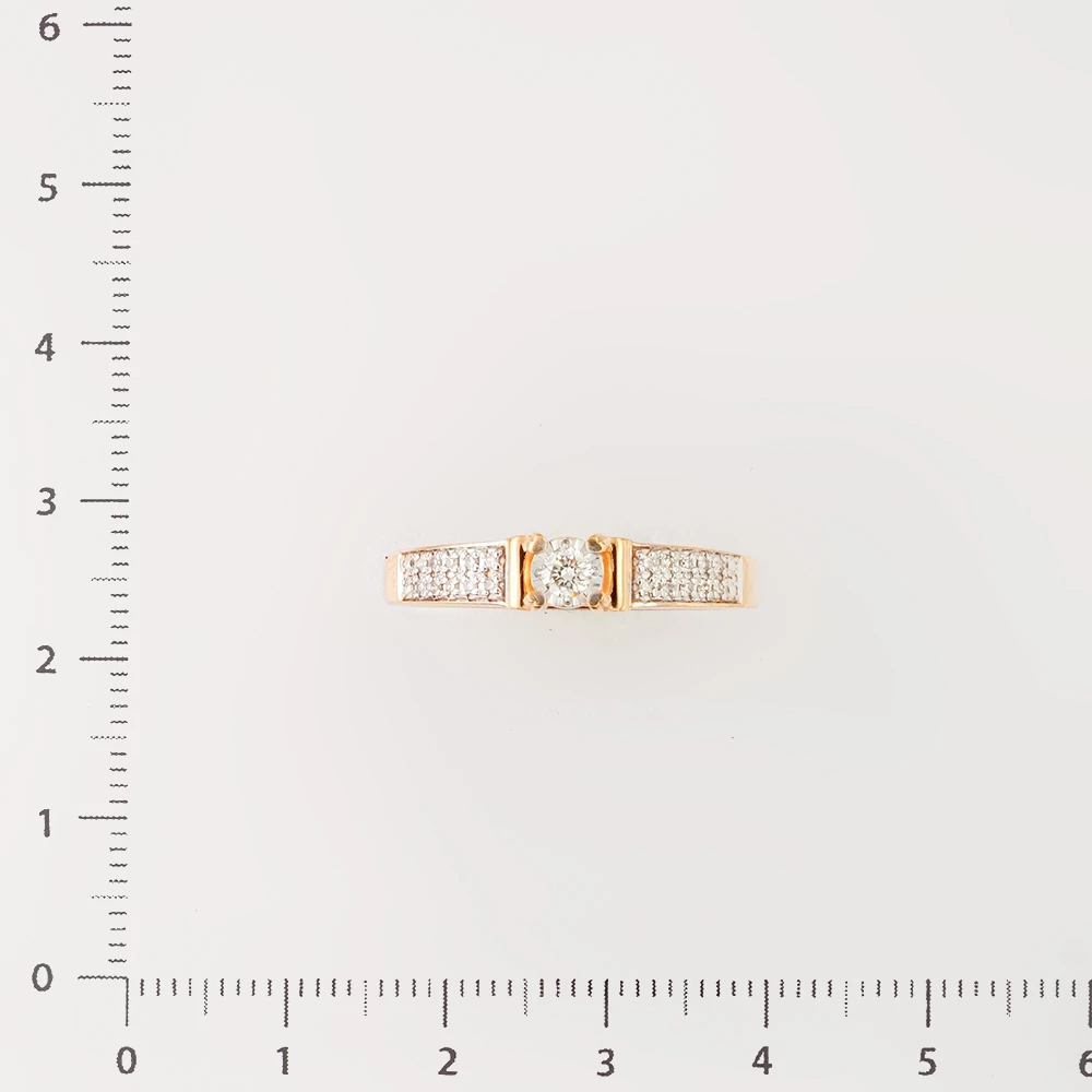 Кольцо с бриллиантом из красного золота 585 пробы