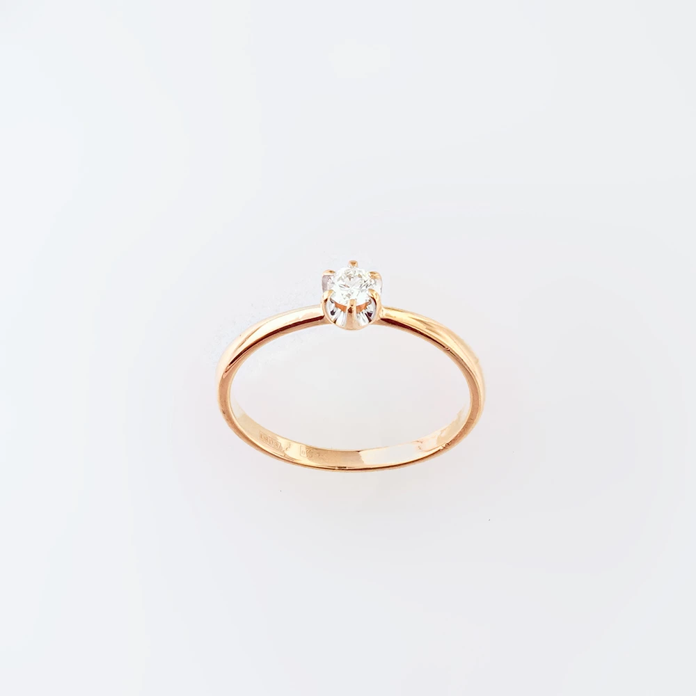 Кольцо с бриллиантом из красного золота 585 пробы Кольцо с бриллиантом из красного золота 585 пробы