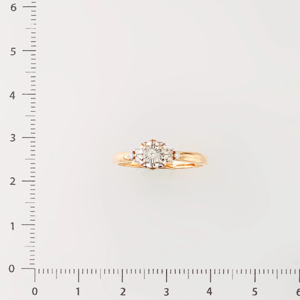 Кольцо с бриллиантом из красного золота 585 пробы