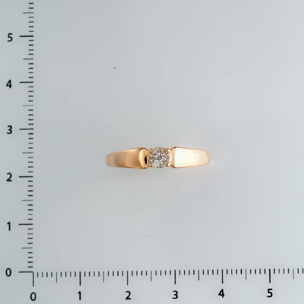 Кольцо с бриллиантом из красного золота 585 пробы