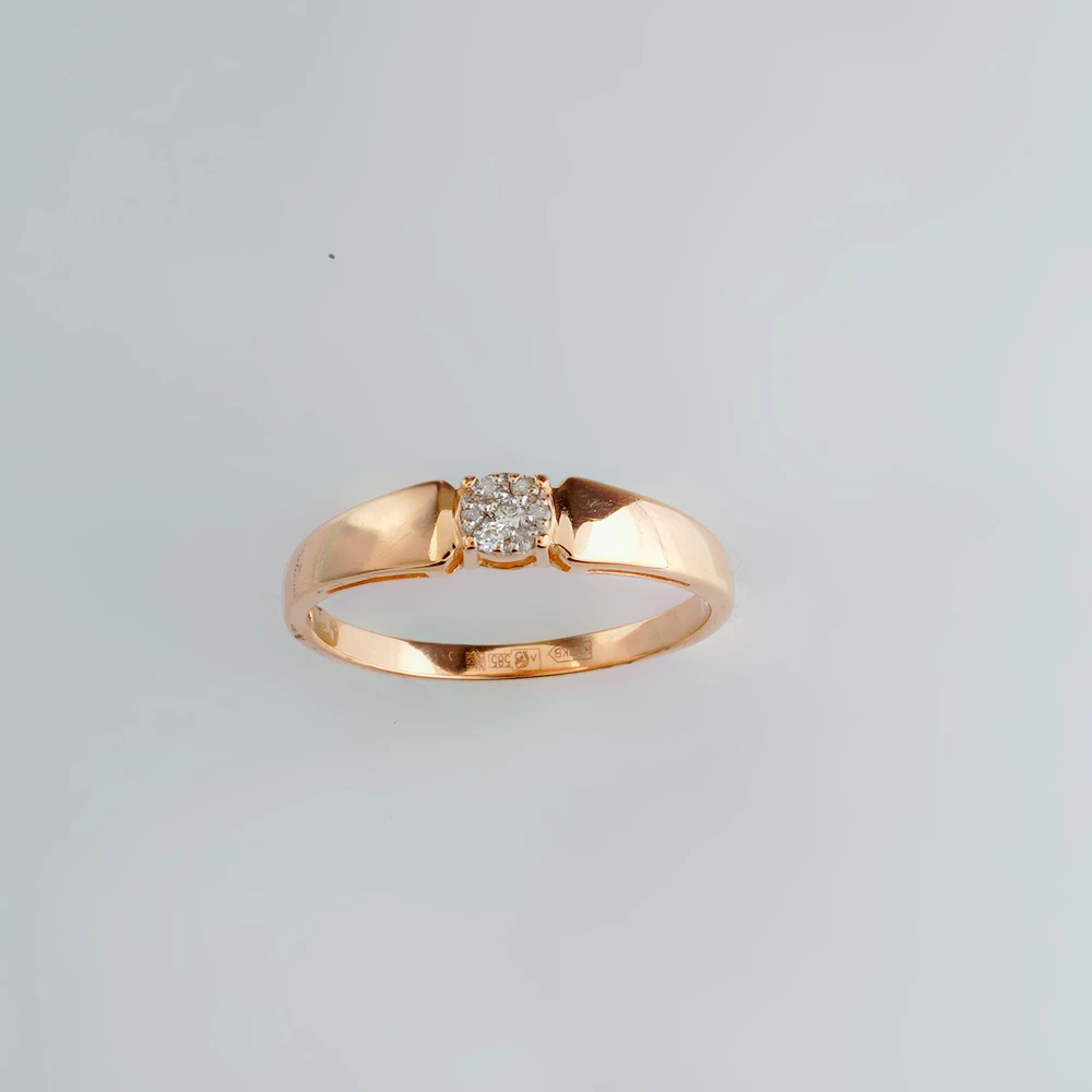 Кольцо с бриллиантом из красного золота 585 пробы