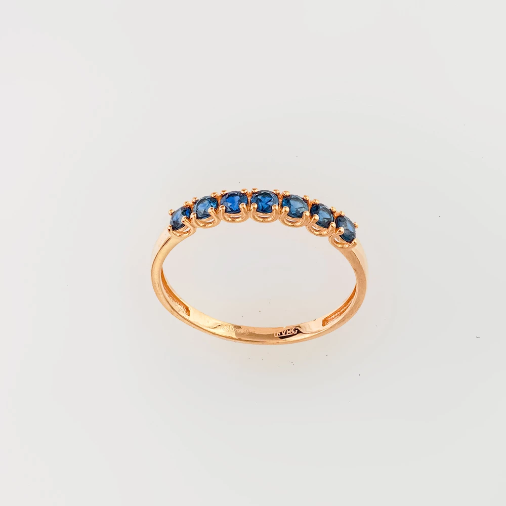 Кольцо с сапфиром из красного золота 585 пробы