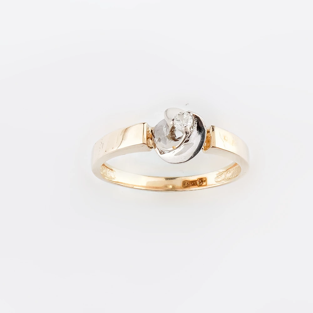 Кольцо с бриллиантом из желтого золота 500 пробы