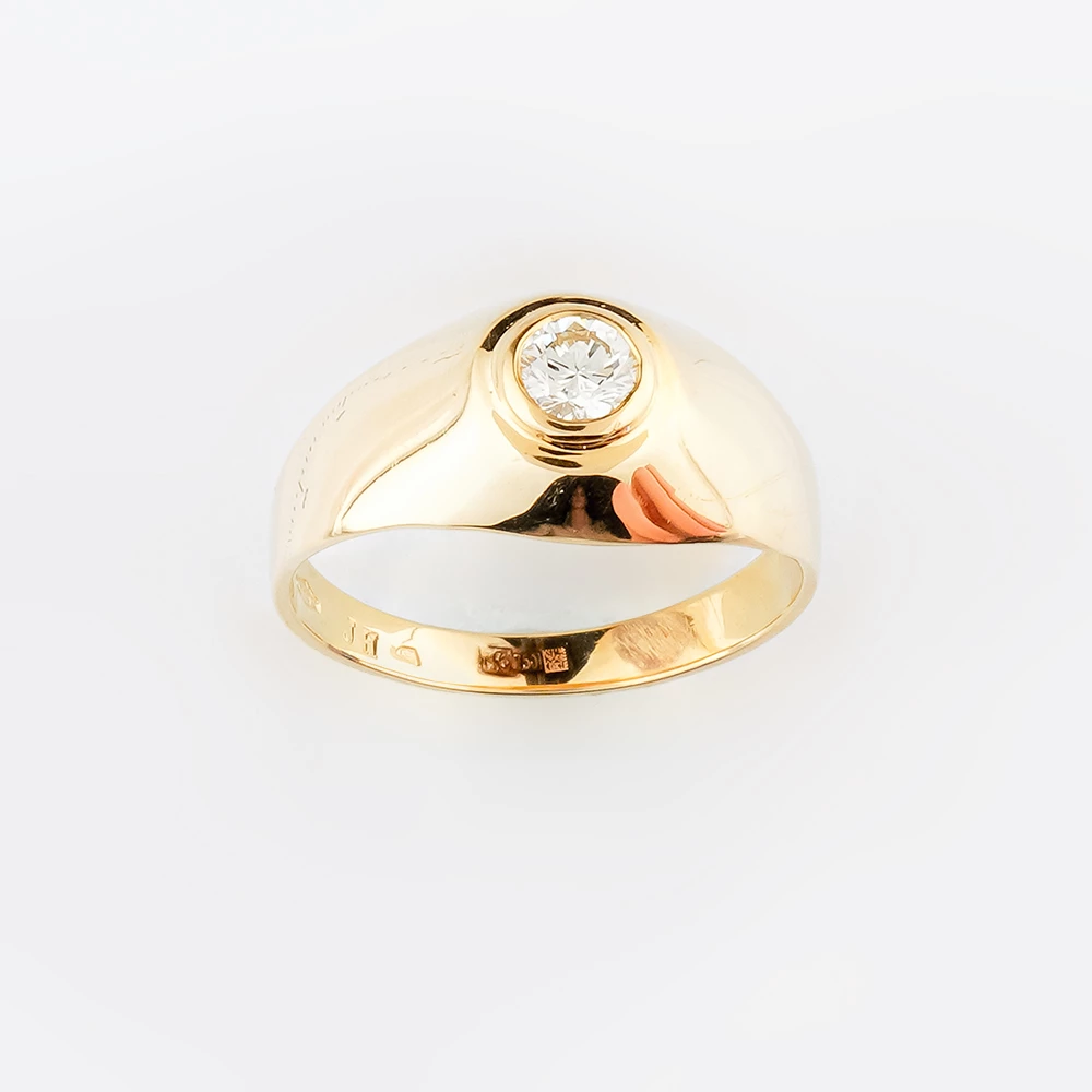 Кольцо с бриллиантом из желтого золота 750 пробы