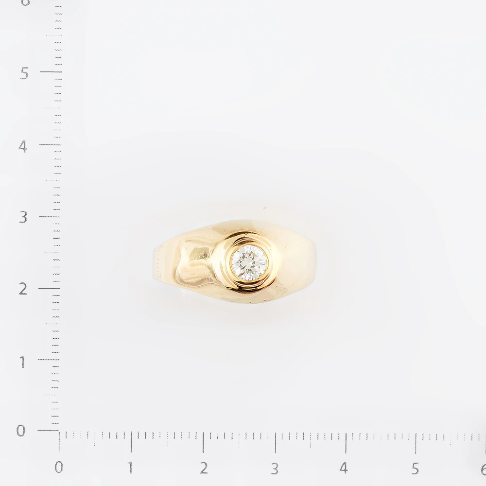 Кольцо с бриллиантом из желтого золота 750 пробы