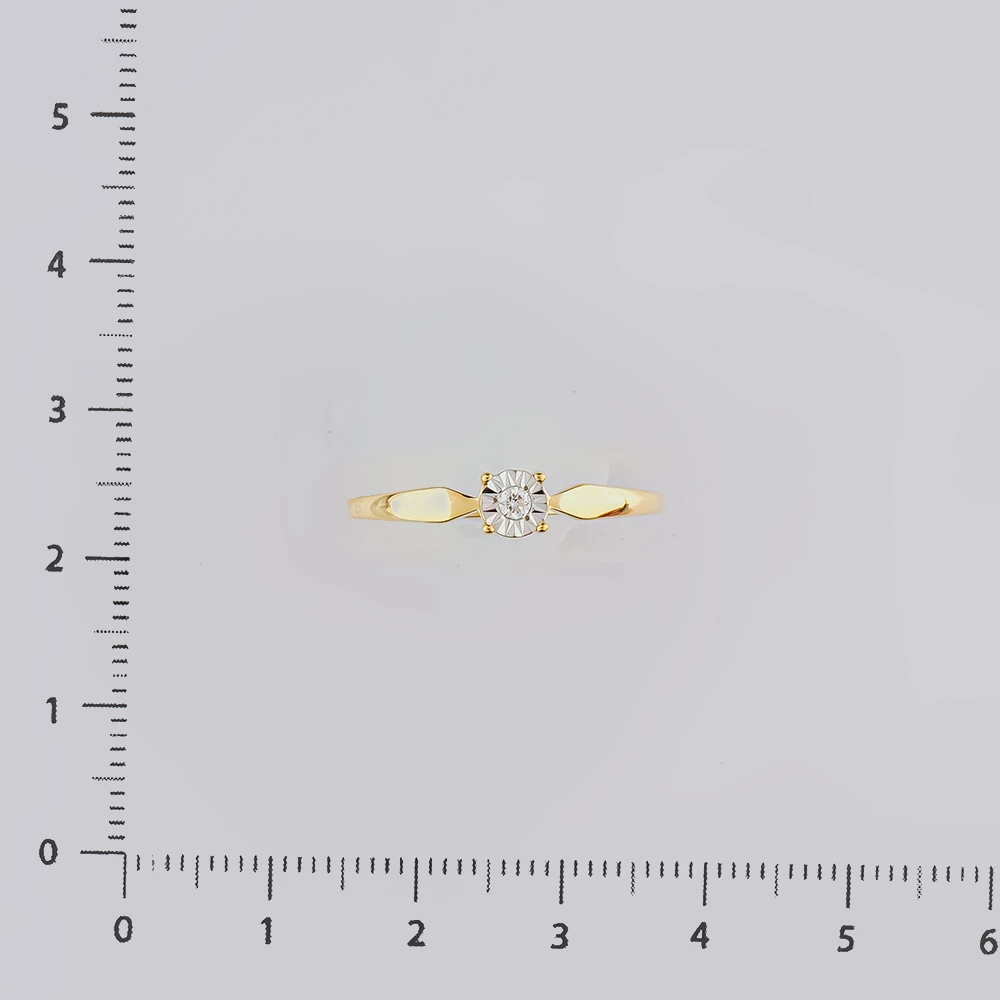 Кольцо с бриллиантом из желтого золота 585 пробы