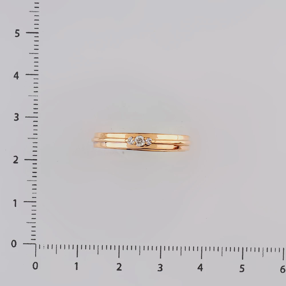 Кольцо с бриллиантом из красного золота 585 пробы