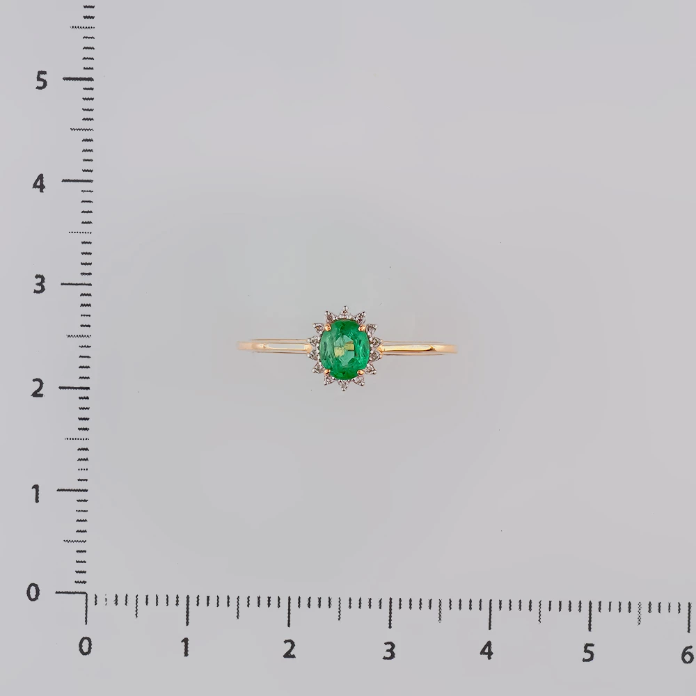 Кольцо с изумрудом из красного золота 585 пробы