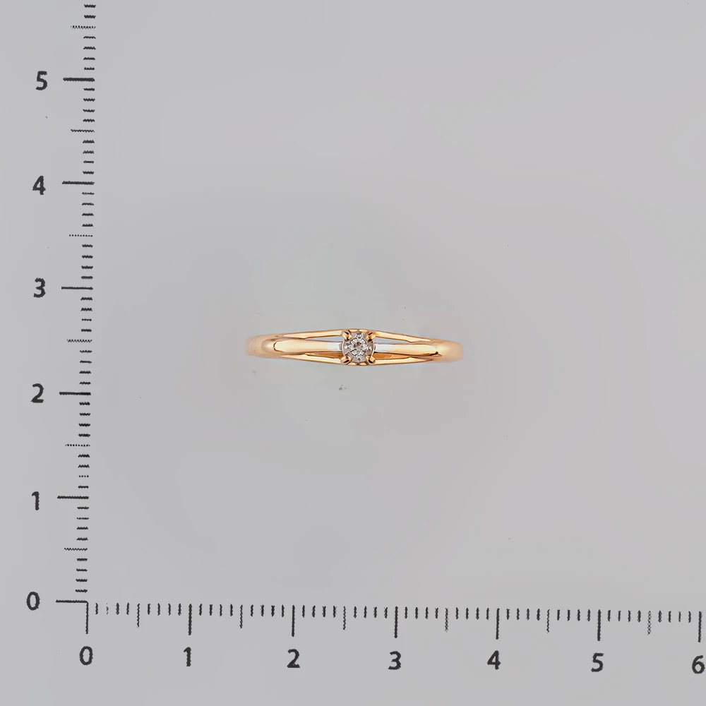 Кольцо с бриллиантом из красного золота 585 пробы