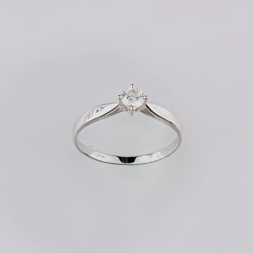 Кольцо с бриллиантом из белого золота 585 пробы