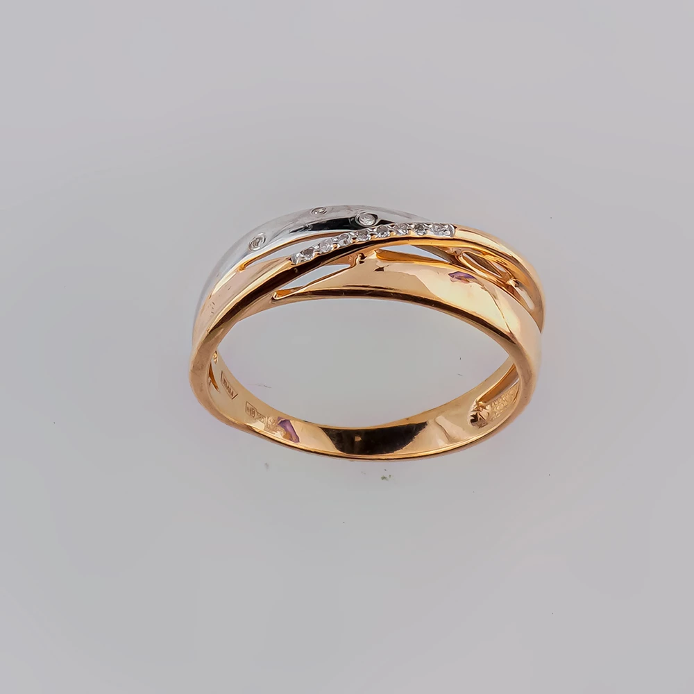 Кольцо с бриллиантом из красного золота 585 пробы