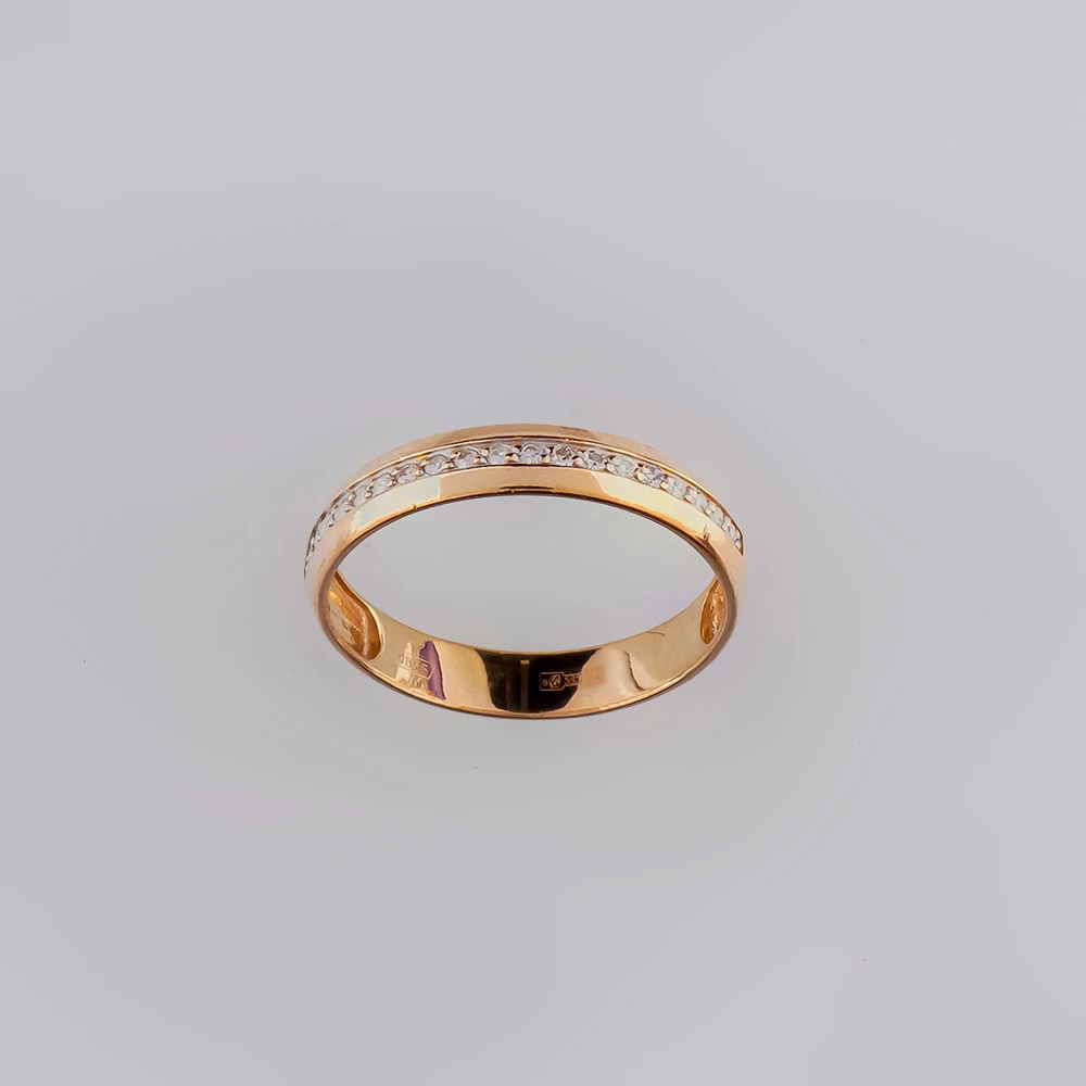 Кольцо с бриллиантом из красного золота 585 пробы