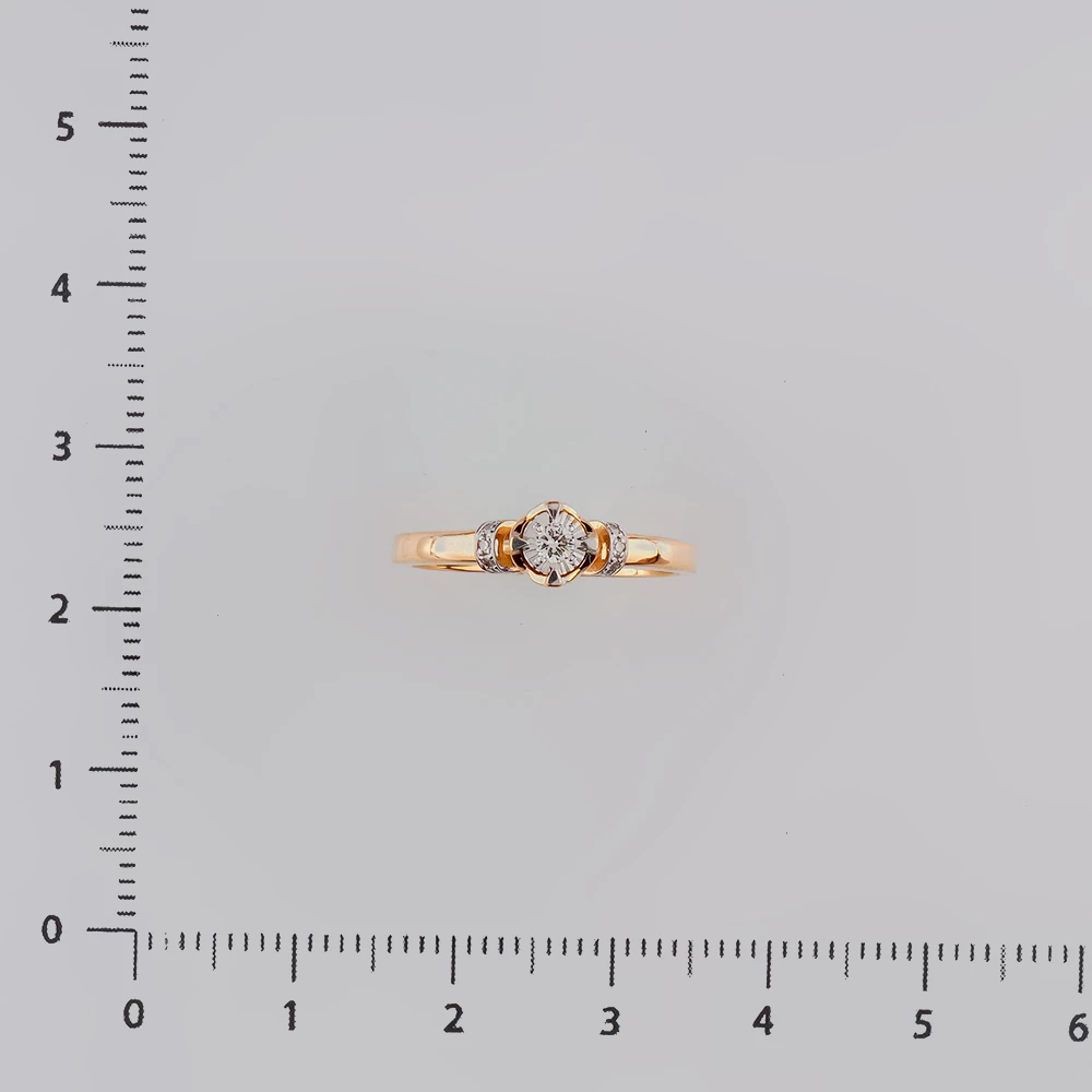 Кольцо с бриллиантом из красного золота 585 пробы