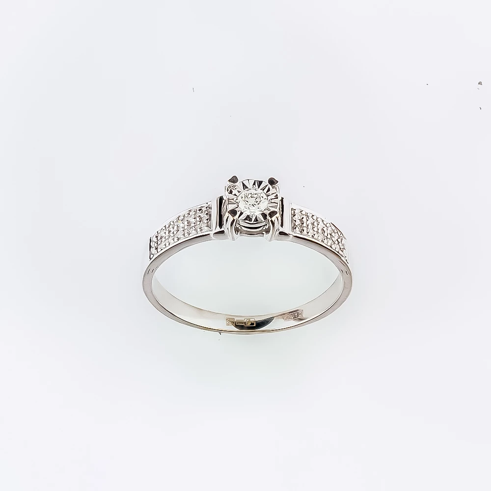 Кольцо с бриллиантом из белого золота 585 пробы