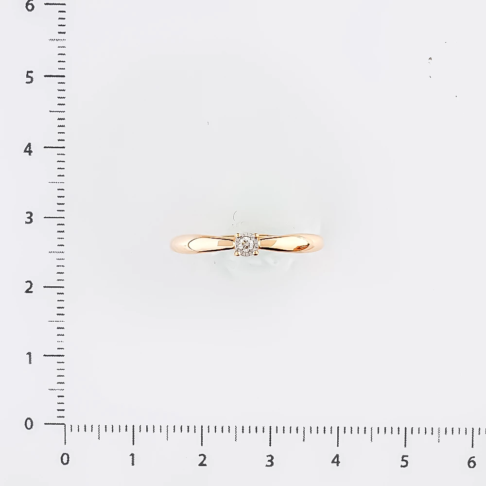 Кольцо с бриллиантом из красного золота 585 пробы