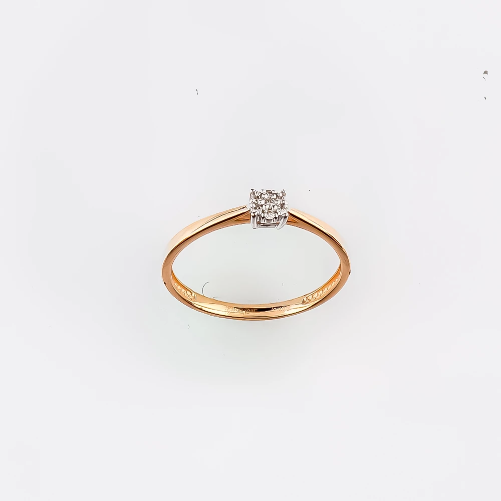 Кольцо с бриллиантом из красного золота 585 пробы