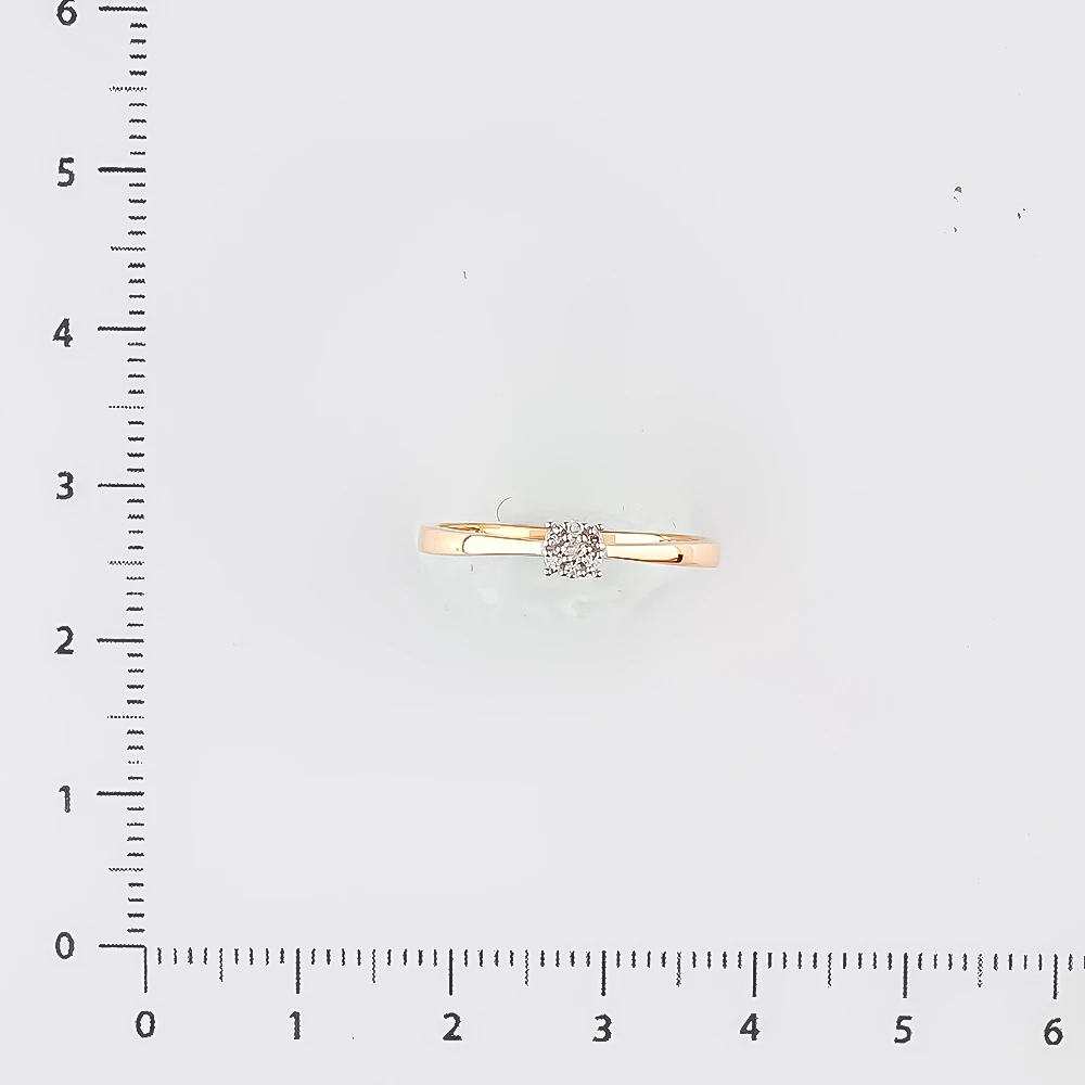 Кольцо с бриллиантом из красного золота 585 пробы