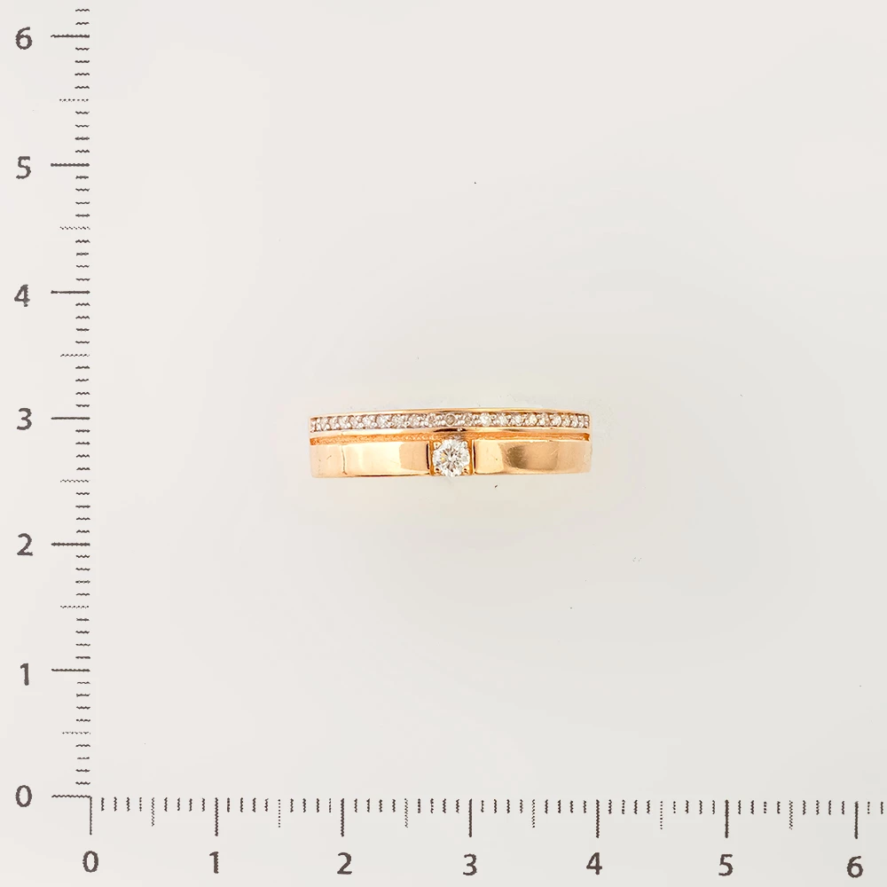 Кольцо с бриллиантом из красного золота 585 пробы