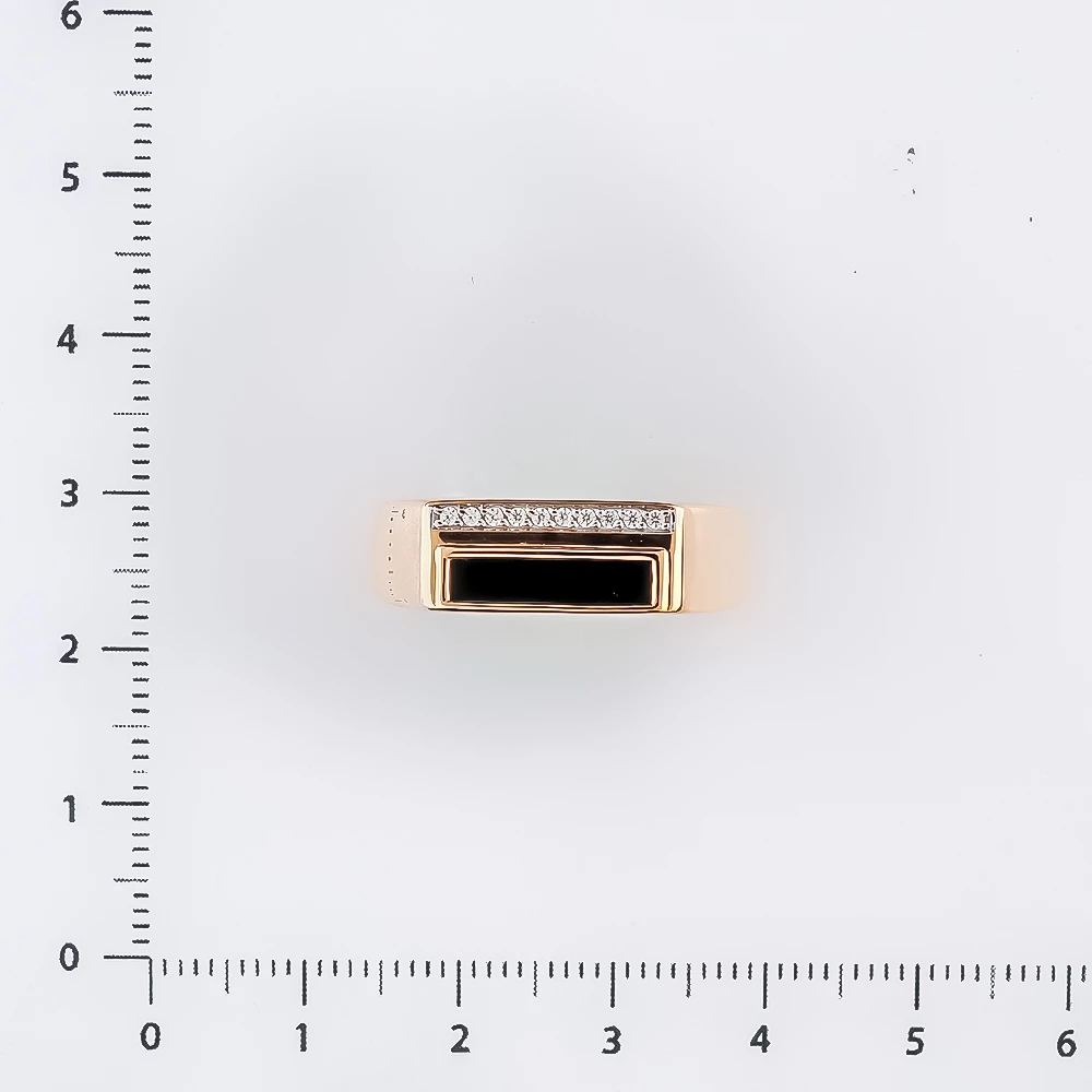 Кольцо с ониксом из красного золота 585 пробы