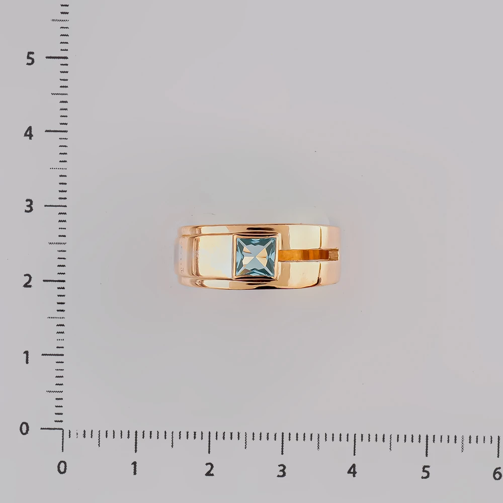 Кольцо с топазом из красного золота 585 пробы