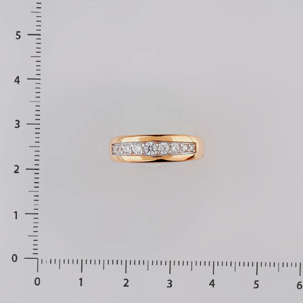 Кольцо с фианитом из красного золота 585 пробы