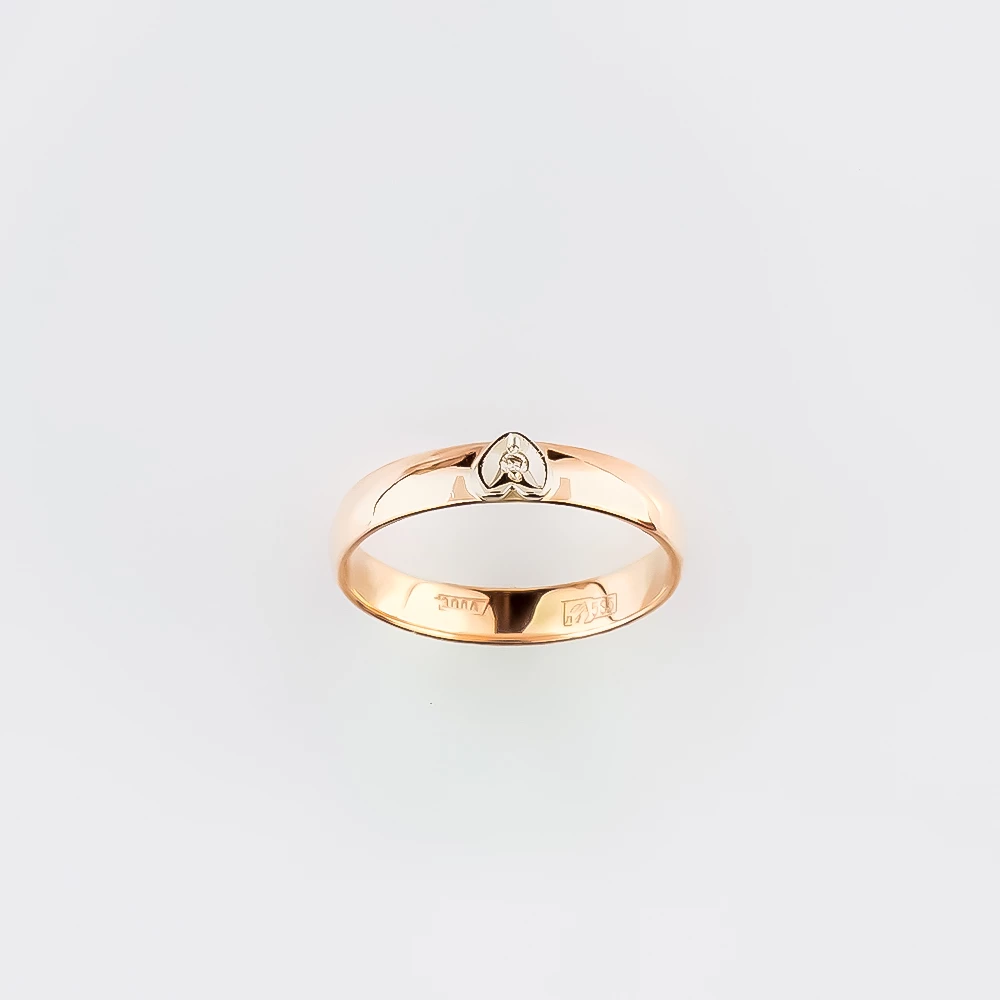 Кольцо с бриллиантом из красного золота 585 пробы