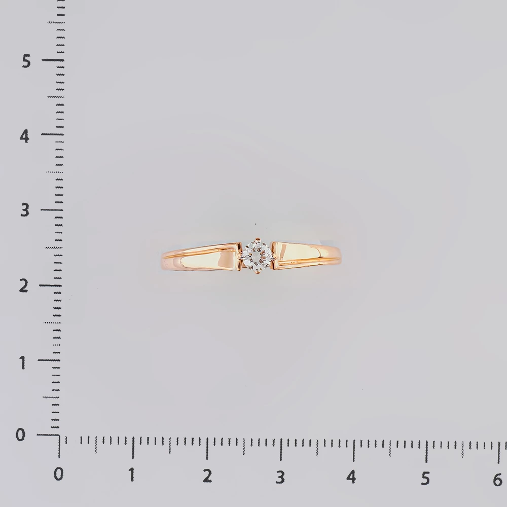 Кольцо с бриллиантом из красного золота 585 пробы