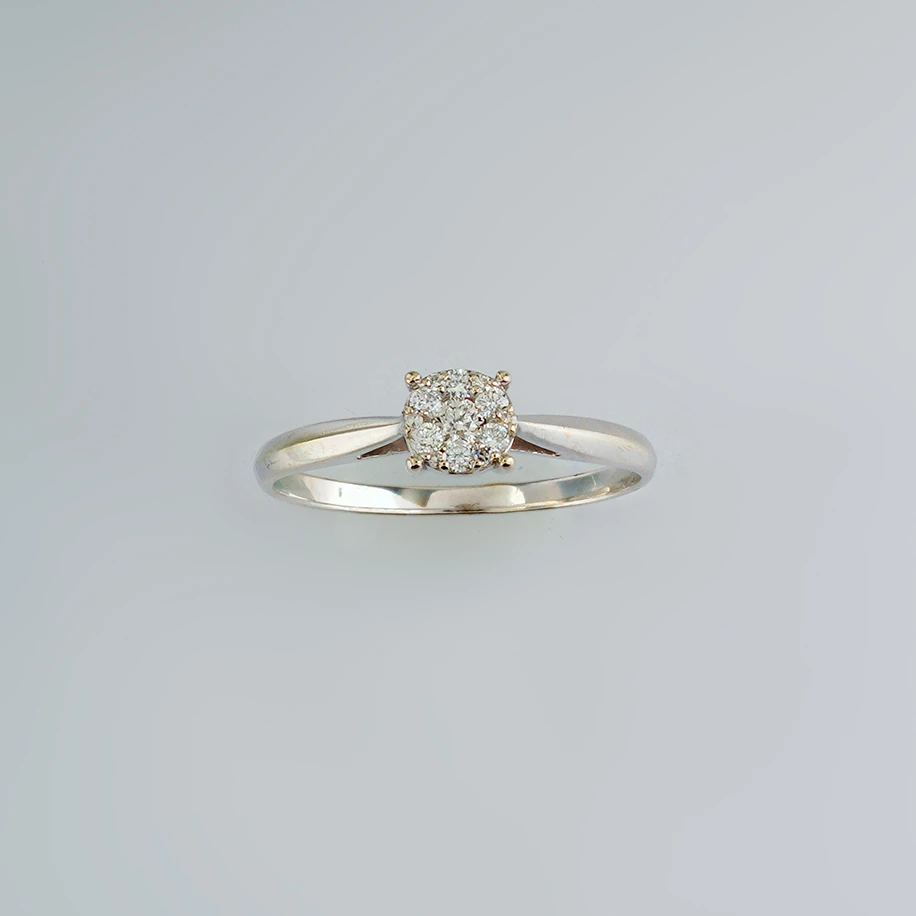 Кольцо с бриллиантом из белого золота 585 пробы