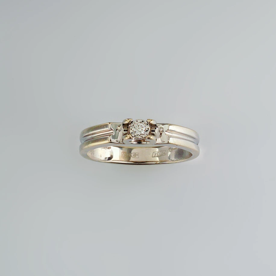 Кольцо с бриллиантом из белого золота 585 пробы