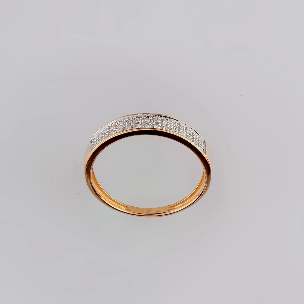 Кольцо с бриллиантом из красного золота 585 пробы