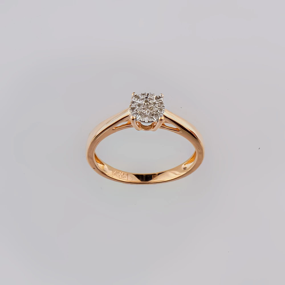 Кольцо с бриллиантом из красного золота 585 пробы