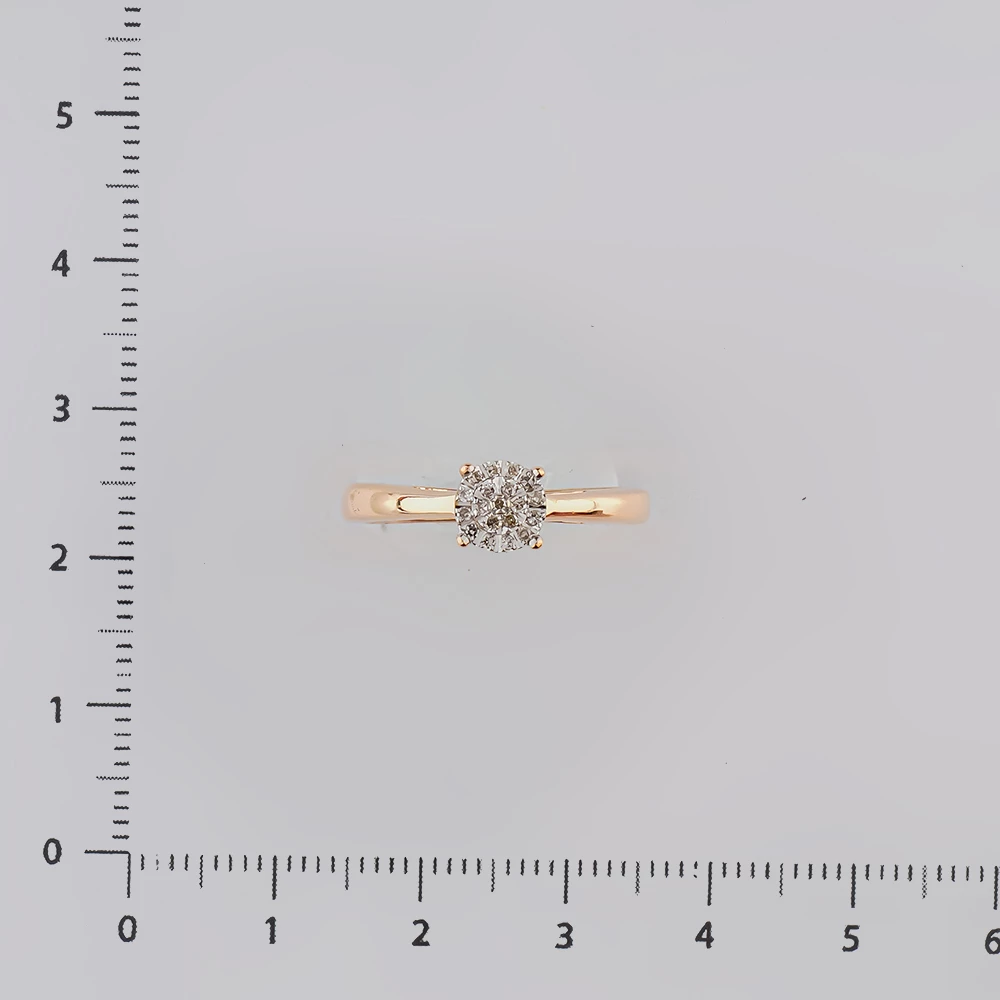 Кольцо с бриллиантом из красного золота 585 пробы