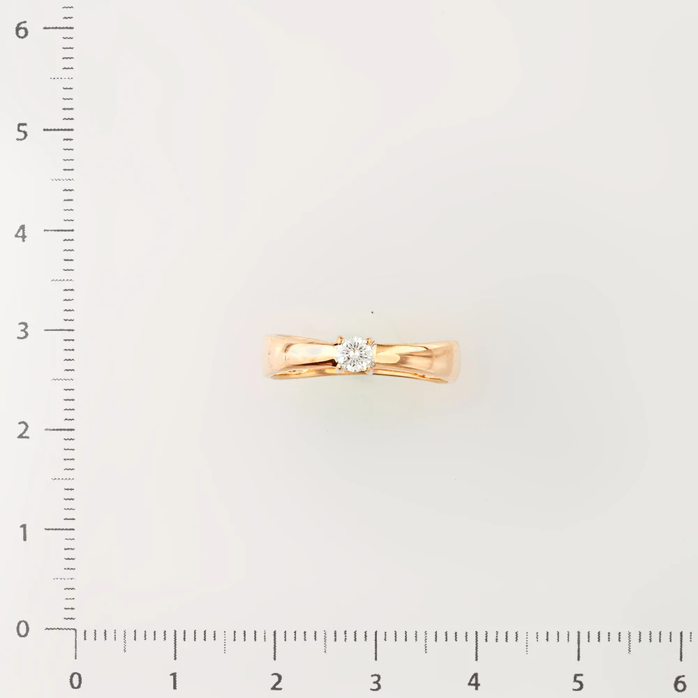 Кольцо с бриллиантом из красного золота 585 пробы