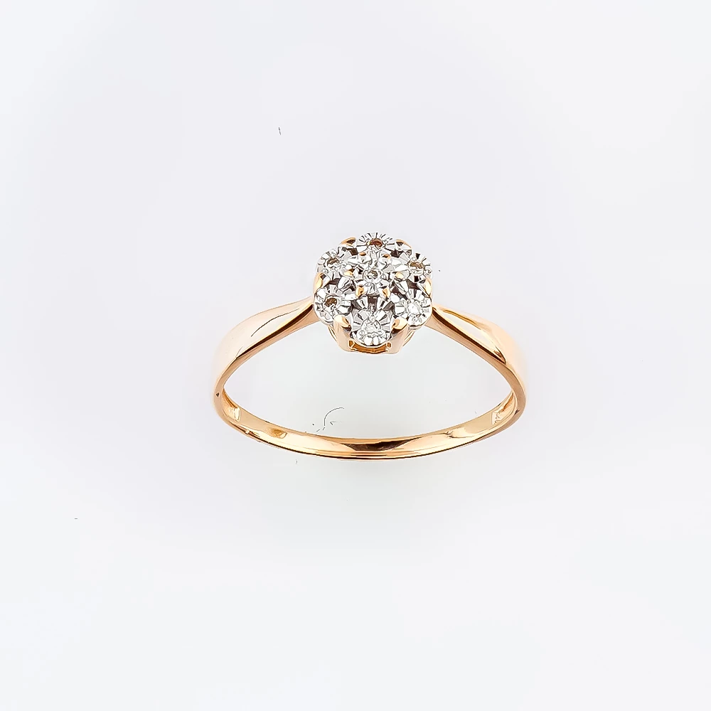 Кольцо с бриллиантом из красного золота 585 пробы