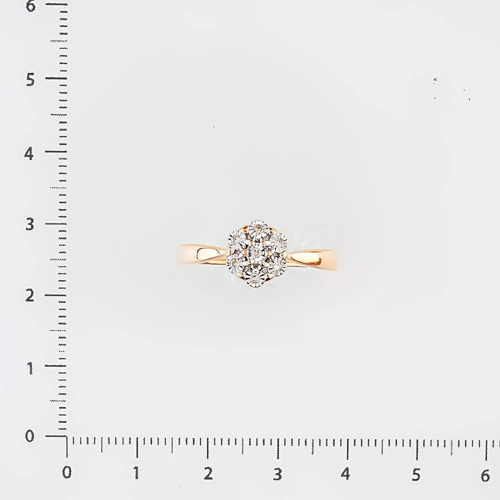 Кольцо с бриллиантом из красного золота 585 пробы