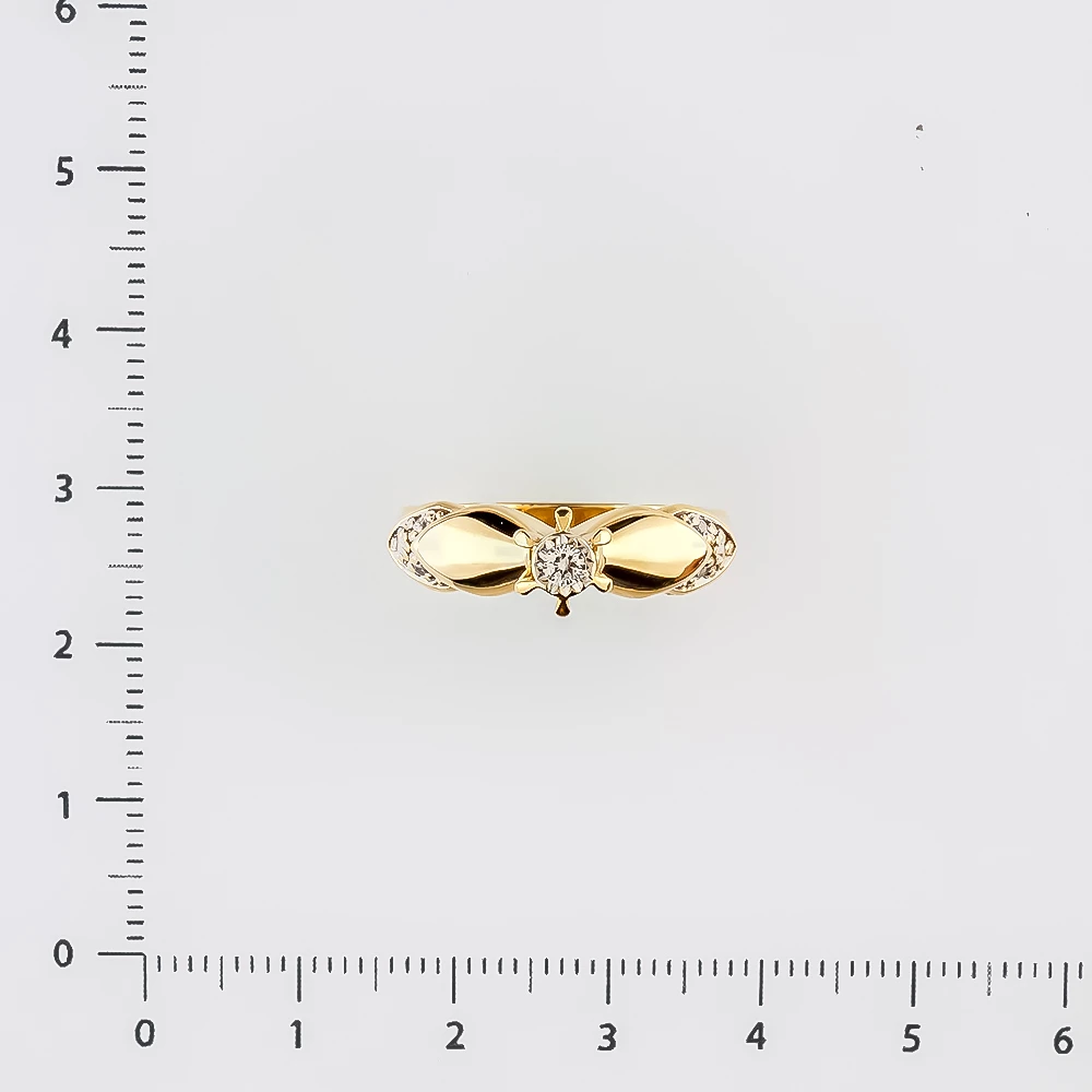 Кольцо с бриллиантом из красного золота 585 пробы