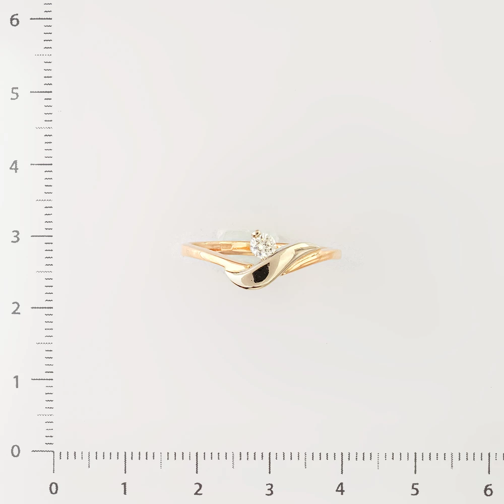 Кольцо с бриллиантом из красного золота 585 пробы