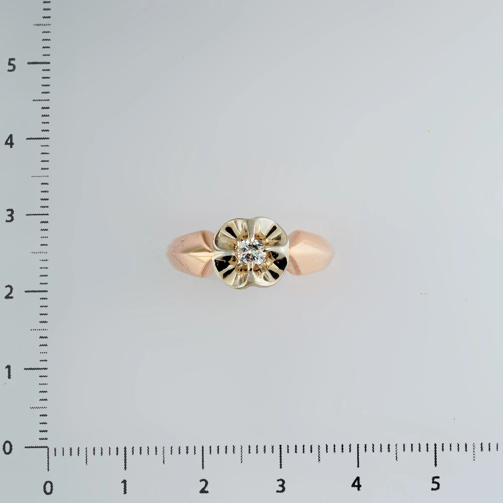 Кольцо с бриллиантом из красного золота 583 пробы