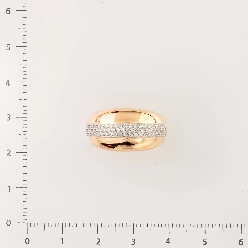 Кольцо с фианитом из красного золота 585 пробы